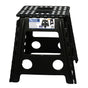 125kg Plastic Folding Stool Portable Chair 39cm Indoor/Outdoor Home - Black