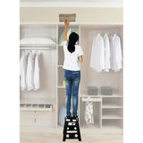 125kg Plastic Folding Step Stool 39cm Portable Chair Flat Indoor/Outdoor Home - Black - Top-Down View