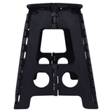 125kg Plastic Folding Step Stool 39cm Portable Chair Flat Indoor/Outdoor Home - Black - Side View