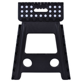 125kg Plastic Folding Step Stool 39cm Portable Chair Flat Indoor/Outdoor Home - Black - Close-Up Angle