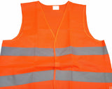 Hi Vis Safety VEST Reflective Tape Workwear Orange ONE SIZE Night & Day Use - Side View