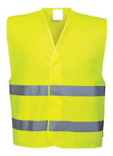 10x Hi Vis Safety Vest Reflective Tape Workwear Night & Day Bulk - Yellow - One Size - Side View