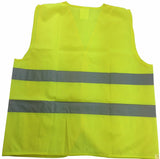 Hi Vis Safety VEST Reflective Tape Workwear Yellow ONE SIZE Night & Day Use - Side View