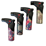 1x Jet Gas Lighter Torch Gun Gas w/ Refillable Butane & Safety Lock - Assorted Colours - Front View