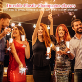 144x 150ml Premium Plastic Champagne Glasses Flutes Mimosa Bulk - Clear - Rear View