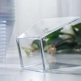 360x Premium Plastic Square Dessert Cups BPA Free Extra Strong Bulk - Clear - Close-Up Angle