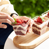 288x Premium Plastic Square Dessert Cups BPA Free Extra Strong Bulk - Top-Down View
