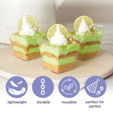 288x Premium Plastic Square Dessert Cups BPA Free Extra Strong Bulk - 45-Degree Angle