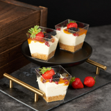 288x Premium Plastic Square Dessert Cups BPA Free Extra Strong Bulk - Rear View