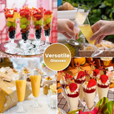 144x 210ml Premium Plastic Wine/Champagne Glasses Flutes Bulk - Clear - Side View