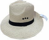 Dents DENTS Woven Paper Straw Panama Hat Trilby Fedora - L/XL (One Size) - Top-Down View