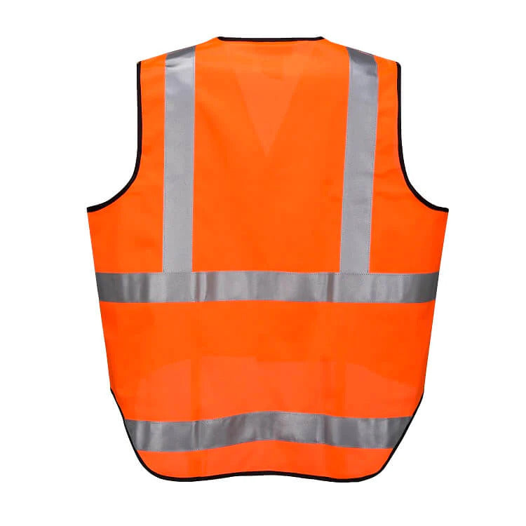 HUSKI Safety Patrol Vest with 3M Reflective Tape - Orange - Size L - High Visibility Workwear