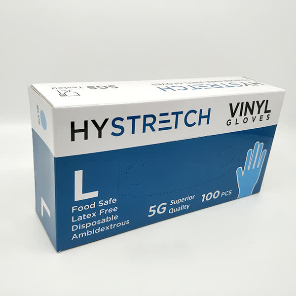 1000x Clear Disposable Vinyl Gloves Powder Free Latex Free Bulk - 1 Box - L