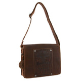 Jack's Inn Lady Killer Brown Crazy Horse Leather Shoulder Bag Western Vintage in Cognac - Front View