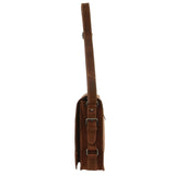 Jack's Inn Lady Killer Brown Crazy Horse Leather Shoulder Bag Western Vintage in Cognac - Top-Down View
