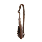 Jack's Inn Vengeance Brown Crazy Horse Leather Sling Bag Crossbody in Cognac - Top-Down View