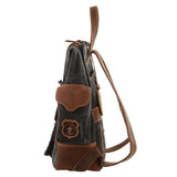 Jack's Inn Panama Canvas and Leather Backpack Bag Vintage Western in Cognac - Top-Down View