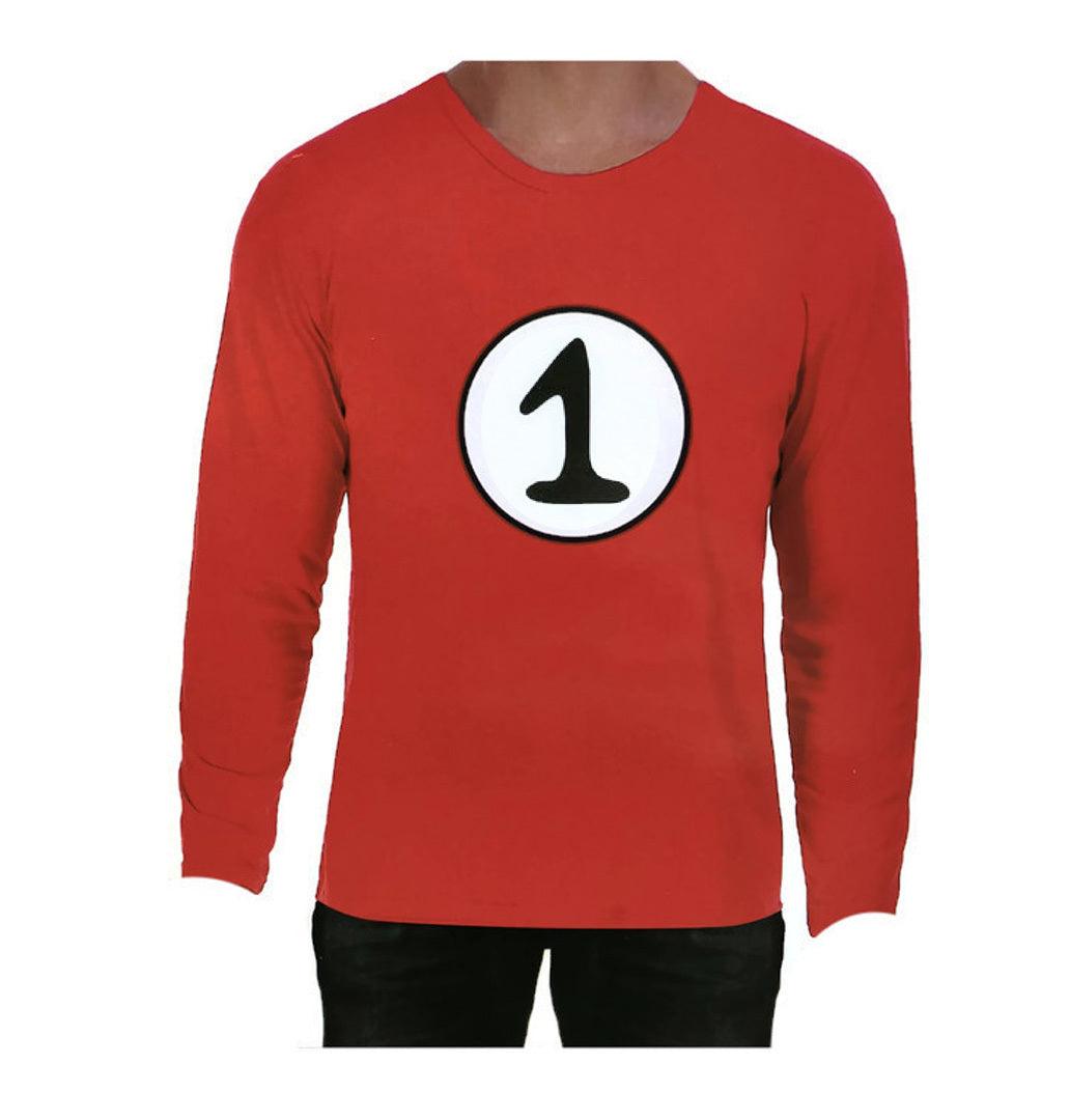 Adult Cat In The Hat Thing 1 Dr Seuss Red Top Party Costume Book Week  - M