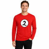 Adult Cat In The Hat Thing 2 Long Sleeve Red Top Costume Book Week - L - Front View