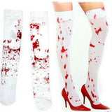 Sinister Blood-Dripped Over Knee Socks for Spooky Halloween Attire - Top-Down View