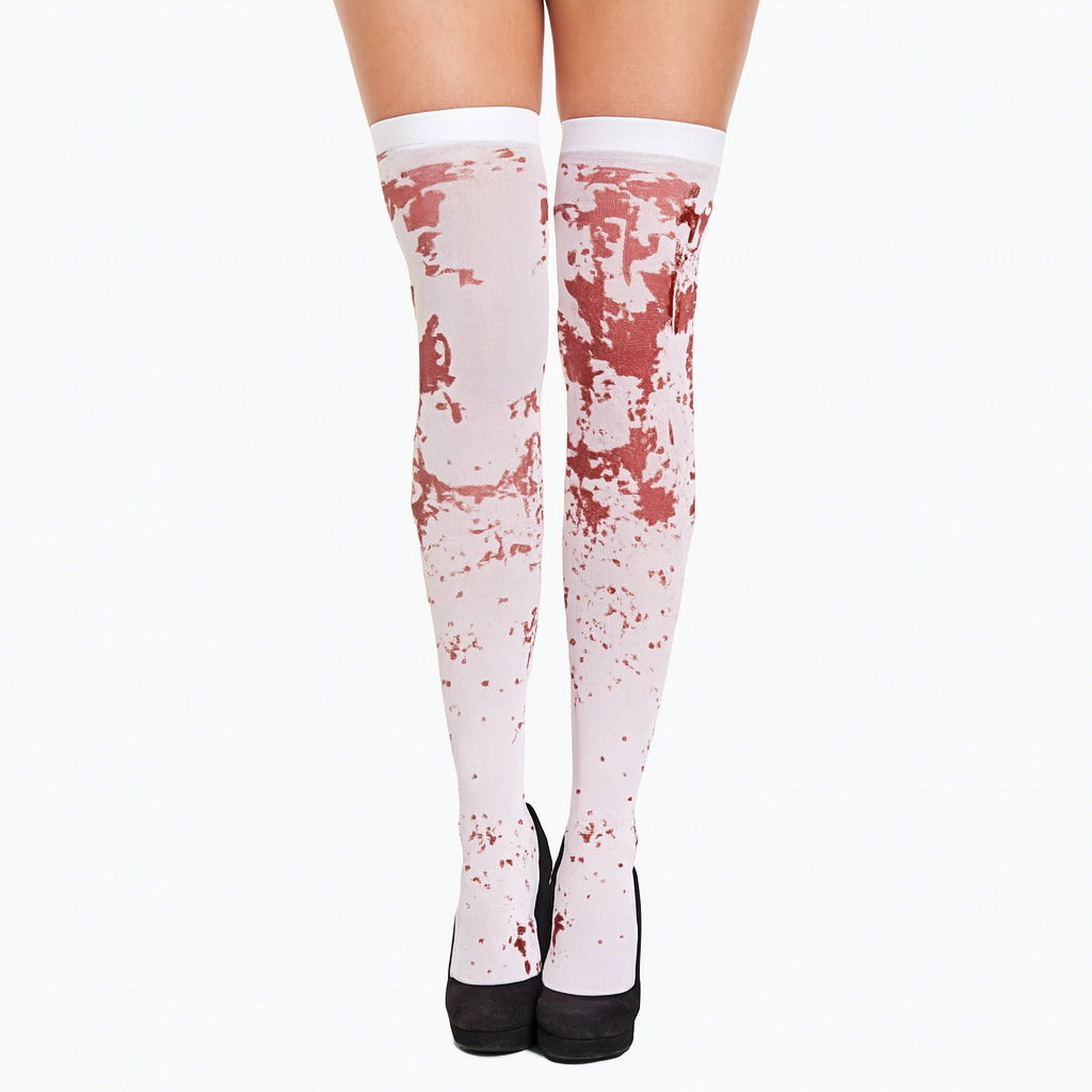 Sinister Blood-Dripped Over Knee Socks for Spooky Halloween Attire
