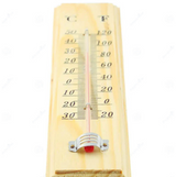 Extra-Large 27cm Wooden Wall Thermometer with Glass for Indoor and Outdoor Decor