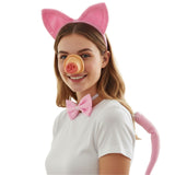 Charming 4-Piece Pig Costume Kit with Headband, Bow Tie, Snout & Tail for Halloween and Dress-Up Events