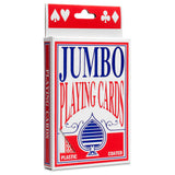 JUMBO PLAYING CARDS Full Deck Red Poker Plastic Coated 8.5 x 12cm King Big Size - Top-Down View