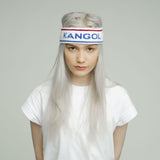 Kangol Bermuda Stripe Headband Stretch Sweatband - White/Ciano - One Size - Front View