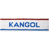 Kangol Bermuda Stripe Headband Stretch Sweatband - White/Ciano - One Size - 45-Degree Angle