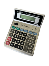 Efficient 8-Digit Solar and Battery-Powered LCD Desktop Calculator for Office Use - Front View