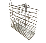 Stainless Steel Cutlery Basket Holder Drying Rack - Chrome - Top-Down View