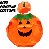 Unisex Kids Pumpkin Halloween Costume - Orange Vegetable Fancy Dress for Parties - Front View