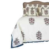 Kolka Gulbahar Quilt 100% Cotton Spring Flowers Print - Queen size - Front View
