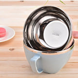 900ml Stainless Steel Instant Noodle Solid Bowl Korean Mi Goreng w Lid & Handle - Rear View
