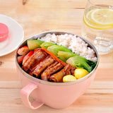 900ml Stainless Steel Instant Noodle Solid Bowl Korean Mi Goreng w Lid & Handle - Close-Up Angle