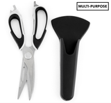7 in 1 Multi Purpose Kitchen Super Scissors w/ Magnetic Case for Meat Nuts - Front View