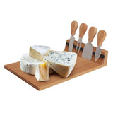 Bamboo Cheese Board and Knife Set - Front View