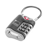Lewis N. Clark TSA Approved Easy Set Combination Luggage Lock w Steel Cable - Top-Down View