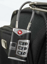 Lewis N. Clark TSA Approved Easy Set Combination Luggage Lock w Steel Cable - Rear View