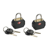 1 Pack of 2 Lewis N. Clark TSA Key Locks Luggage Travel Padlock Keyed - Black - Front View