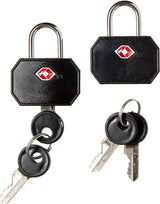 1 Pack of 2 Lewis N. Clark TSA Key Locks Luggage Travel Padlock Keyed - Black - Side View