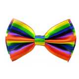 Celebration of Love Rainbow Pride Accessories Bundle: Bow Tie, Scarf, and Wristbands - Top-Down View