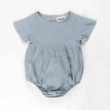 Capri Blue Linen Romper for Babies & Kids - Size 2Y Only - Front View