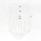 Linen Daisy Romper for Babies & Kids - Size 2 Years - Top-Down View
