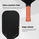 3K Graphite Carbon Fiber Pickleball Paddles Pickle Ball Racket Racquet - 45-Degree Angle