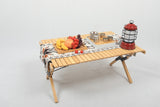 2 Chairs & 1 Table Set Bamboo Camping Folding Portable Outdoor Picnic Travel BBQ - Rear View