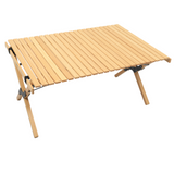 3 Chairs & 1 Table Set Bamboo Camping Folding Portable Outdoor Picnic Travel BBQ - Side View