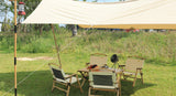 4 Chairs & 1 Table Set Bamboo Camping Folding Portable Outdoor Picnic Travel BBQ - 45-Degree Angle