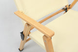 Bamboo Portable Folding Outdoor Chair for Camping and Picnics - Khaki/Beige